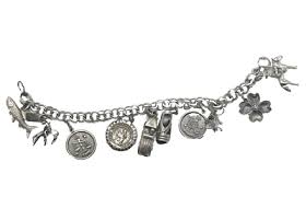 Vintage Sterling Silver Charm Bracelet Ten Charms | eBay