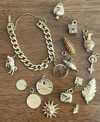 Vintage Monet Gold Tone 17 Charm Bracelet - Etsy Israel