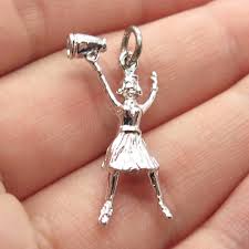 925 Sterling Silver Vintage Cheerleader Girl and Megaphone ...