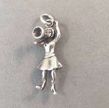 Sale! CHEERLEADER With Megaphone 925 Sterling Silver 3-D ...