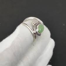 Green Chalcedony Gemstone Ring Women's Ring 925 Sterling ...