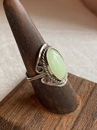 Handmade Jade Stone Ring: Adjustable Alpaca Silver ...