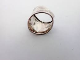 Vintage Sterling Silver Wide Band Ring W/ Natural Amethyst ...