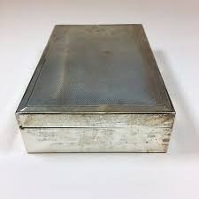 Vintage 1969 Sterling Silver Mounted Cigarette Box S J Rose & Son 15.7cm Wide | eBay