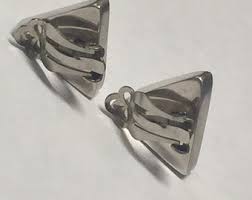 Vintage Sterling Silver Tribal Spiral Triangle Clip-on Earrings - Etsy