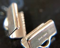 Sterling Silver or Silverfilled Pinch Ribbon Crimp Ends for DIY Choker | .925 Sterling Silver, SF Ribbon Crimp End | Multi Sizes 10x5-19x5mm - Etsy