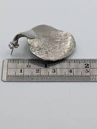 Large Ginkgo Leaf Stud Earrings Silver Tone | eBay