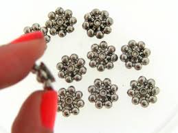 Vintage M. Haskell Silver Weighty Round Burst Blank Round ...