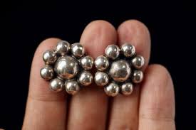 Vintage Mexico Sterling Silver Round Flower Screw Back ...