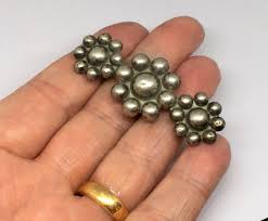 Old Vintage Solid Sterling Silver 5.2g Répousse Flower Trio ...