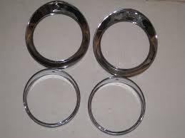 1961 62 63 64 65 66 67 68 69 1970 Jaguar Mark 10 chrome headligt bezel set 4 pieces # 54522144/5