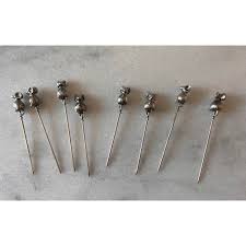 Vintage Godinger Silver Plate Mice Picks on Swiss Cheese Stand - 9 Piece Set | Chairish