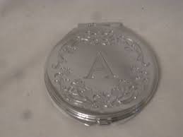 ornate scroll floral metal " A" compact mirror folding foldable hinged double | eBay