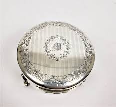 Antique Round Birks Sterling Silver Footed Jewelry and Ring or Trinket Box For Sale at 1stDibs | vintage silver trinket box, birks sterling ring box, antique sterling silver trinket box