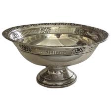 Vintage Large Footed Columbia Sterling Silver Floral Pierced ...