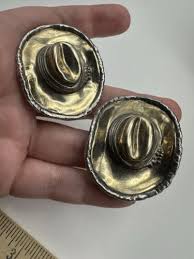 Vintag JEM 925 Sterling Silver DESIGNER Electroform Clip On ...