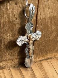 Antique Cross Jesus Silver 925 Pendent Jewelry Crucifix ...