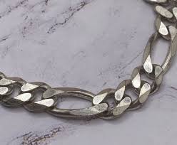 SU ITALY STERLING SILVER HEAVY CHUNKY CHAIN BRACELET | eBay