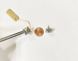 10k White Gold Square Earrings with 1CTS Diamonds | eBay