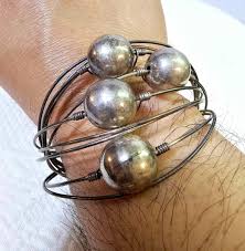 Sterling Cuff Bracelet w/ 4 balls Sculptural Type 31g -unique -Tested- S17 | eBay