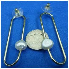 Vintage Signed Ladies Pierced Earrings, Kendra Scott, Fresh Water . For Sale at Ruby Lane