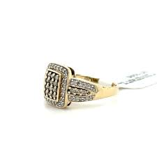 10kt Gold Diamond Ring Rectangle Halo Size 7 4.00grams 147813 1