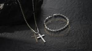 NORBU Gold Plated Stainless Steel Cross Necklace and ...