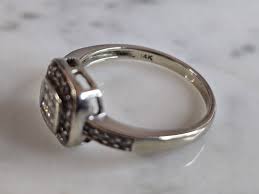 Womens Estate 14K White Gold Diamond Cluster Ring 3.9g E7188 ...