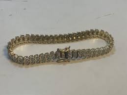 Sterling Silver - RSE ROBERT SEEMAN Diamond 7.5'' Gold Tennis Bracelet | eBay