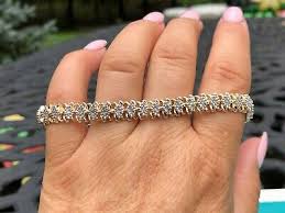 Gold Vermeil Sterling Tiny Diamond Bracelet - ZMR | eBay