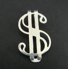 Money Clip Silver Dollar Sign Symbol Sterling 925 Money Clip ...