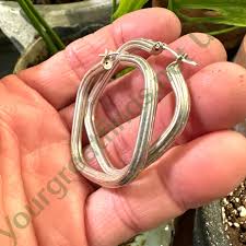 Vintage Sterling Silver Square Hoop Pierced Earrings – Yourgreatfinds