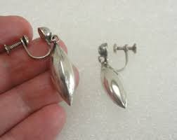 Antique Sterling Torpedo Earrings 1930 Dangles Mexico - Etsy
