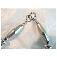 Fabulous 1960's Native American Tribal Silver & Buffalo Horn Bead 30" . For Sale at Ruby Lane