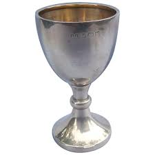 Silver (English Sterling) communion or cordial goblet, Vintage. For Sale at Ruby Lane