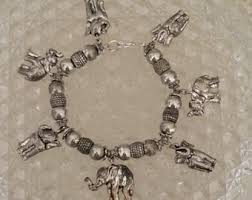 Vintage 60, Sterling Silver, Elephant Beaded Bracelet ...