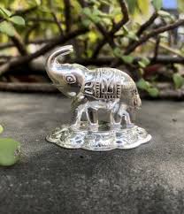 925 Silver Hindu Religious Indras Elephant Hathi Idol Statue ...