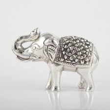 Solid Silver Elephant Statue, Elephant Statue Decor ...