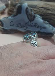 Feroza Nishapuri Shajari 925 Sterling silver ring Natural ...