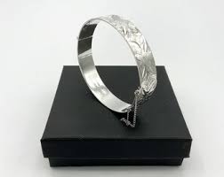 Vintage 1960s Sterling Silver Bracelet, Monomil Hinged ...