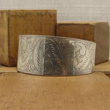 Diamond Cut Engraved Sterling Silver Cuff Bracelet + - Etsy