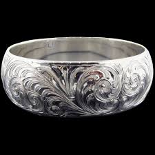 Sterling Silver Engraved Bangle – Harris Leather & Silverworks | Legendary Handmade Saddles and Silver