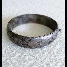 Vintage 1950s Genuine Sterling Silver 925 JCM Etched Flower ...