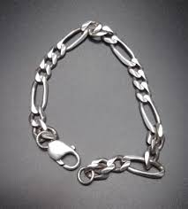 Vintage Sterling Silver ITALY 8mm Figaro Link Chain 9 ...