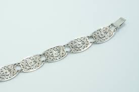 Vintage 900 Silver German Hand Made Filigree Link Bracelet ...