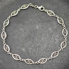 Milor Sterling Silver Link Bracelet Filigree Anklet - Etsy