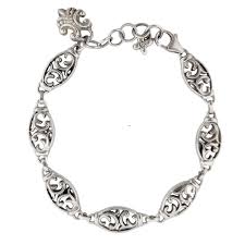 STERLING SILVER FILLAGREE LINK BRACELET | PURPLE LEOPARD ...