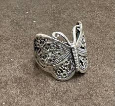 Sterling Silver Filigree Butterfly Ring Size 7.#2267t2.free ...