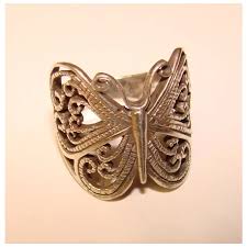 Gorgeous STERLING BUTTERFLY Design Openwork Ring. For Sale ...