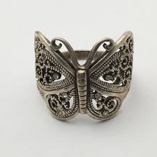 Sold at Auction: Sterling Silver Butterfly Ring